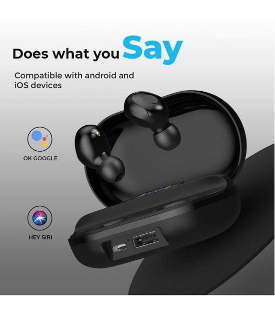 VEhop PowerBank Earbuds, Bluetooth True Wireless (TWS) On Ear 35 Hours Playback Powerfull bass IPX4(Splash & Sweat Proof) Black