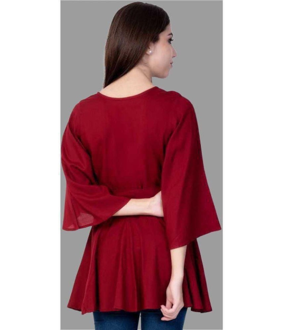 Smien - Maroon Rayon Women''s Tunic ( Pack of 1 ) - None