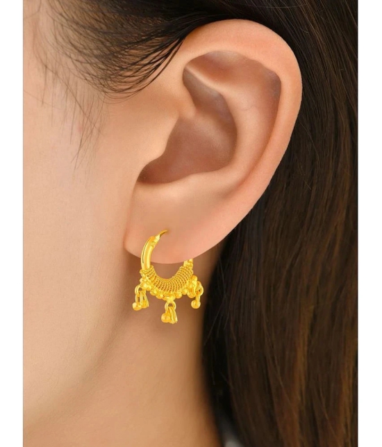 LUV FASHION Golden Bali Earrings ( Pack of 1 ) - Golden