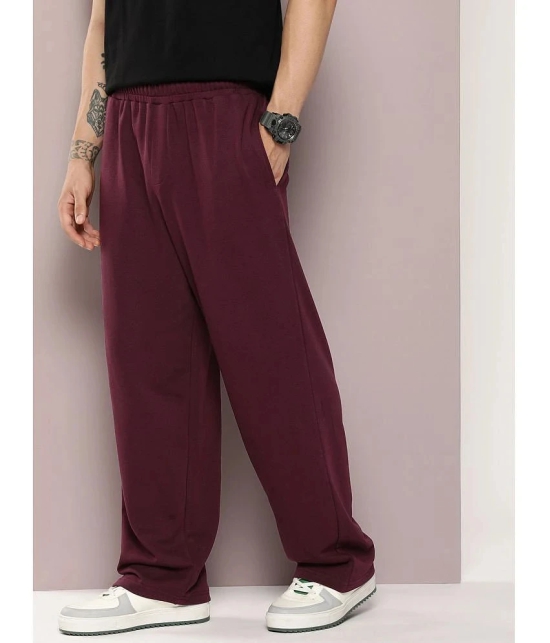 Dillinger Maroon Fleece Mens Trackpants ( Pack of 1 ) - None