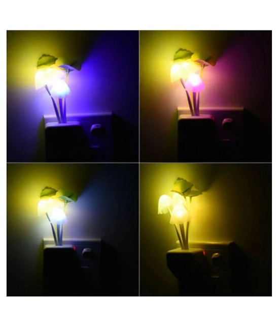 Goodkin - Pack of 2 Mushroom Shape Automatic Sensor LED Color Changing Light Night Lamp Multi