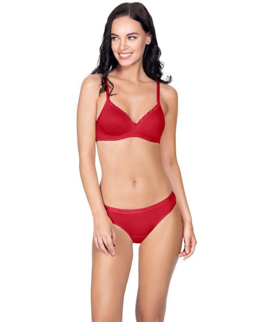 Amante Cotton T-Shirt Bra - Maroon Single - 32C