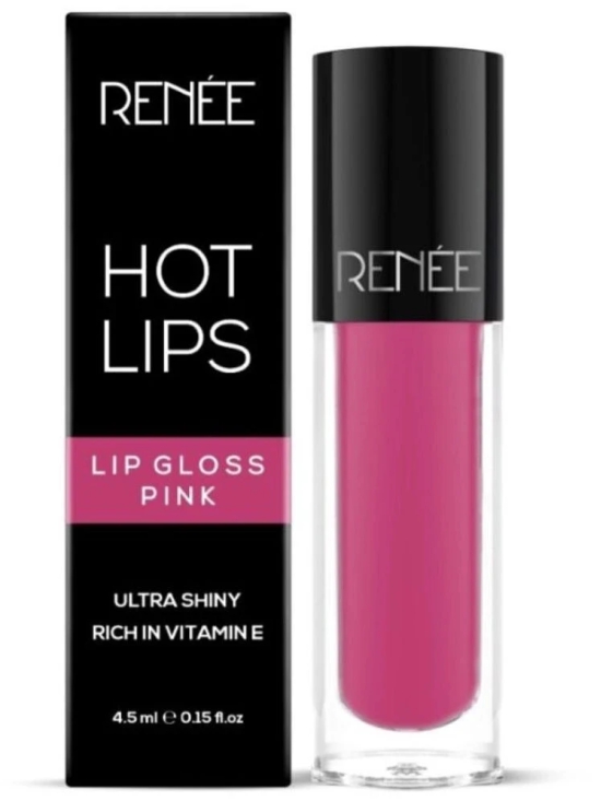 Renee Hot Lips Pink Lip Gloss - Pink, Helps Archive Fuller, Supple & Plumped Lips, 4.5Ml