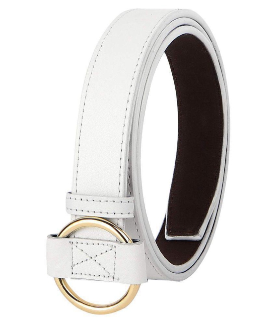 Zacharias White Faux Leather Casual Belt - None