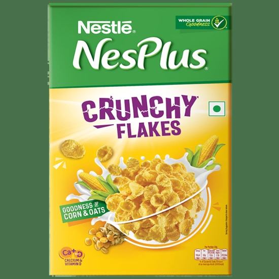 Nestle Nesplus Breakfast Cereal - Crunchy Flakes With Corn & Oats, 475 G Box