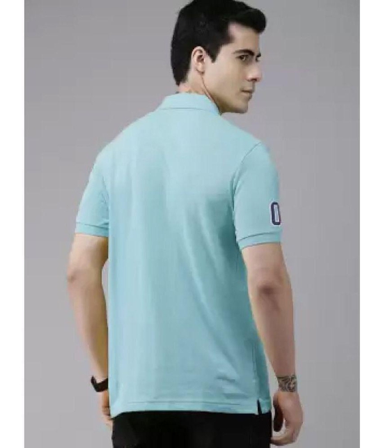 ADORATE Cotton Blend Regular Fit Embroidered Half Sleeves Mens Polo T Shirt - Blue ( Pack of 1 ) - None