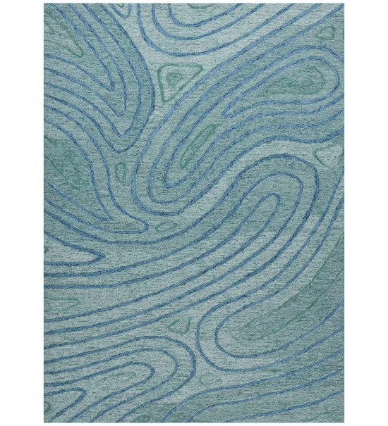 Hand Tufted Canyan AQUA Color Carpet-Aqua / 4x6