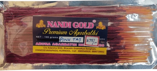 Nandi Gold Premium Agarbathi Sticks | Flavour- Pink Taj |100 grams Pack