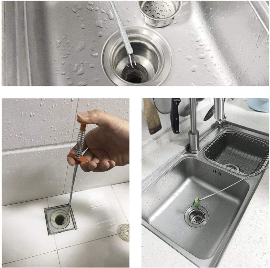 Sink Drain Cleaner-Stainless Steel Hair Catching Drain Cleaner Wire