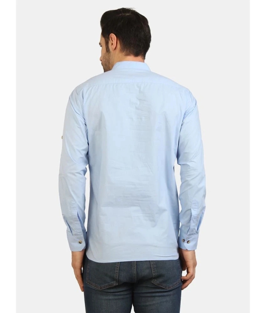 Life Roads - Sky Blue Cotton Mens Shirt Style Kurta ( Pack of 1 ) - None