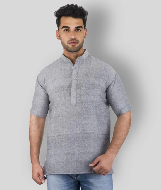 DESHBANDHU DBK - Grey Khadi Mens Kurta ( Single ) - None