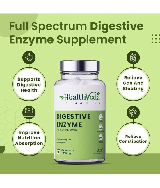 Health Veda Organics Digestive Enzyme Capsules, 60 Veg Capsules