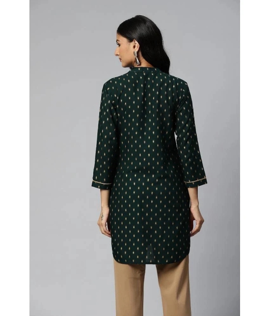 JC4U - Green Rayon Womens Straight Kurti ( Pack of 1 ) - None