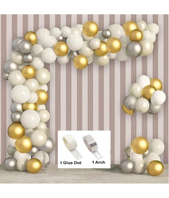 Kiran Enterprises 50 pcs Metallic Balloon + 1 Balloon Arch + 1 Balloon Glue Dot  Birthday Balloon Decoration - Multicolor