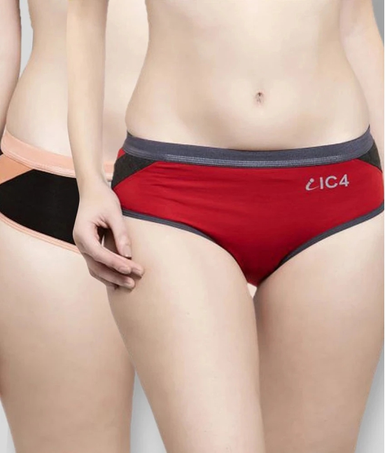 IC4 Multi Color Cotton Lycra Colorblock Womens Bikini ( Pack of 2 ) - L