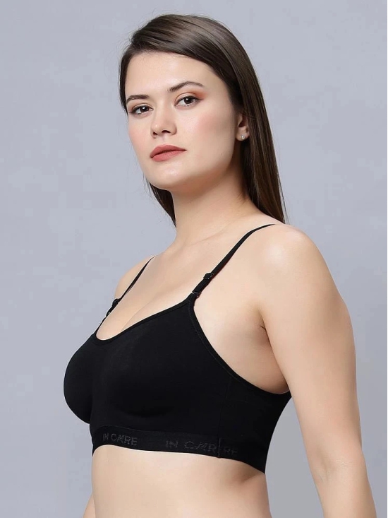 IN CARE LINGERIE Black Cotton Non Padded Womens T-Shirt Bra ( Pack of 1 ) - None