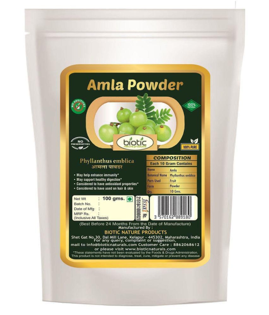 Biotic Natural Bringraj, Brahmi and Amla Powder - 300 gms (100 gms Each)