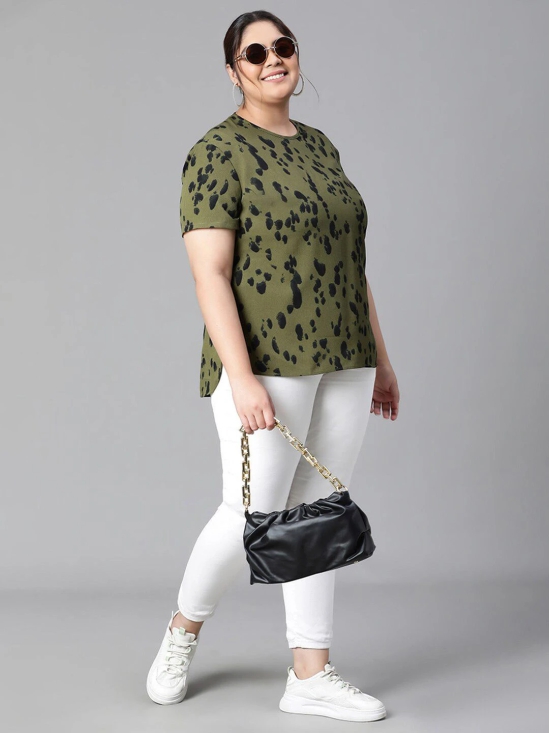 Oxolloxo Plus Size Animal Printed Top