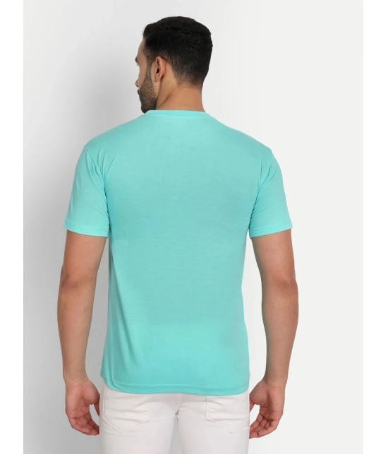 Zeffit - Sea Green Cotton Blend Regular Fit Mens T-Shirt ( Pack of 1 ) - None