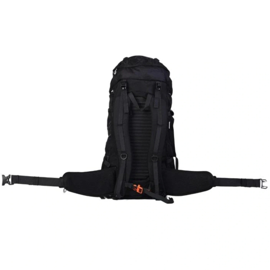 Pro Trekking Backpack 45 + 5 Liters: Premium Ripstop Nylon Backpack with Rain Cover and Pro-Level Back Support (Colour - Black) by Total Sporting And Fitness Solutions Pvt Ltd