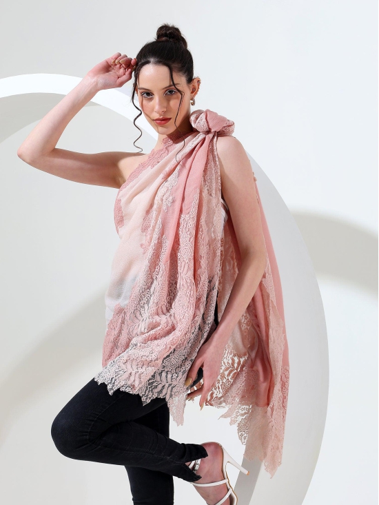 Pink Ombre Shawl with Lace, ideal lace shawl