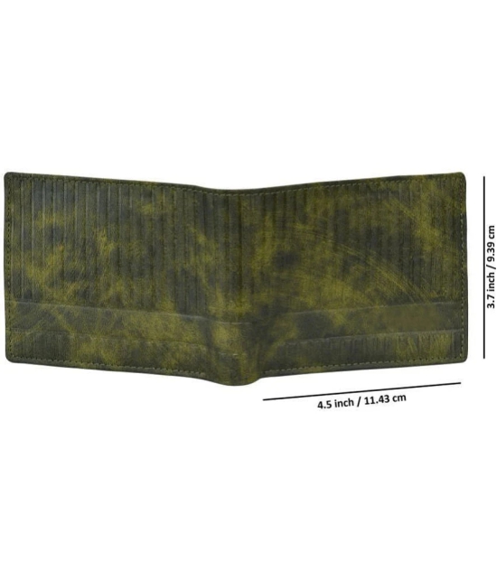 GEEO - Green Faux Leather Mens Two Fold Wallet ( Pack of 1 ) - Green