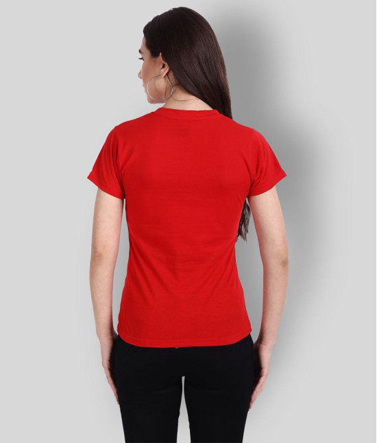 Fabflee Cotton Red T-Shirts - Single - 2XL