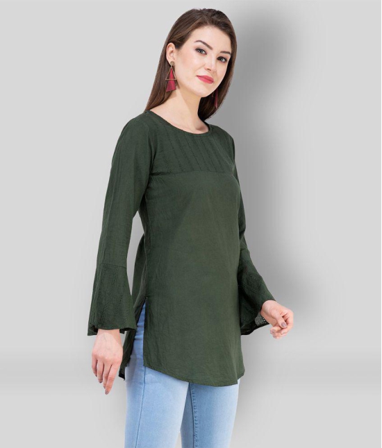 SAAKAA - Green Rayon Women's Tunic ( Pack of 1 ) - L