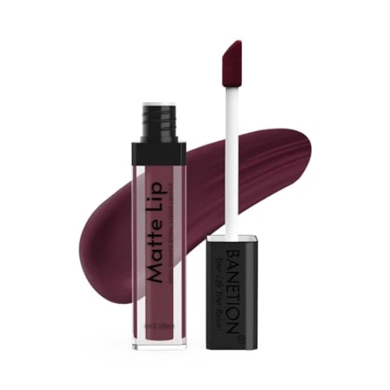 BANETION Ultra Smooth Matte Liquid Lipstick, Smooth Lip Color, Weightless Finish, Silky Matte Finish, Shade-8ml (Berry)