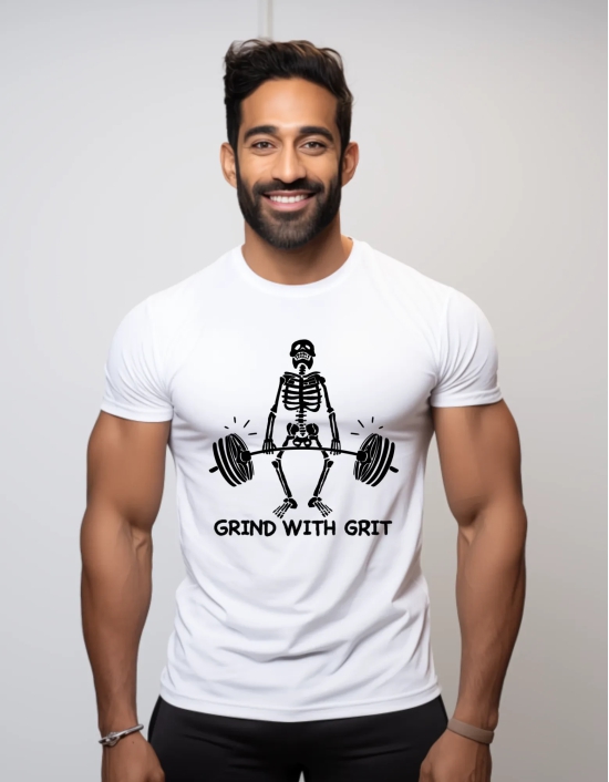 GRIND WITH GRIT-White / XXL