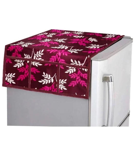 Fabolic Polyester Floral Printed Fridge Mat & Cover ( 93 53 ) Pack of 4 - Purple - Purple