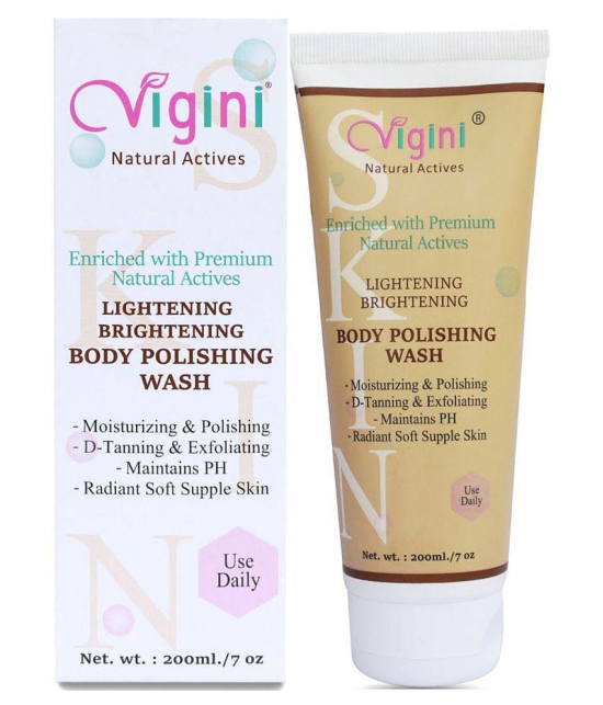 Vigini Skin Whitening Soap Cream Serum Gel use with Body Wash Lightening Face Wash + Scrub 200 mL