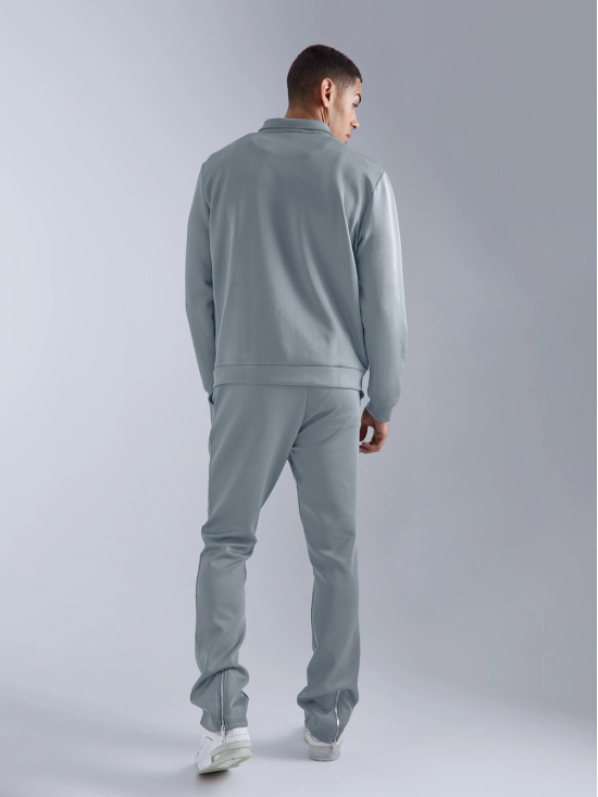 Solid Light Grey Jacket and Jogger Cozy Cut Co-Ords-S / Light Grey