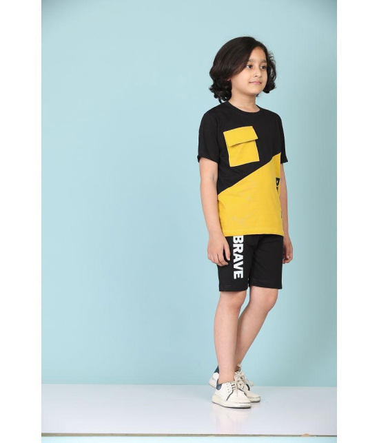 Rydho - Yellow Cotton Boys T-Shirt & Shorts ( Pack of 1 ) - None