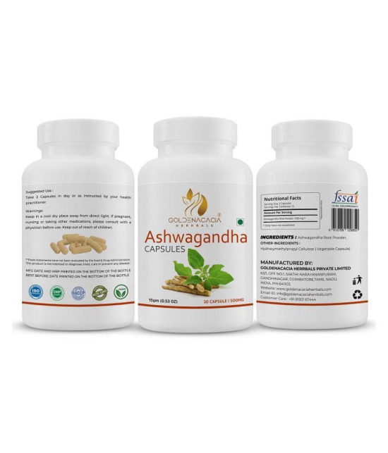 GOLDENACACIA HERRBALS ASHWAGANDHA 500mg 30 Capsule 1 no.s