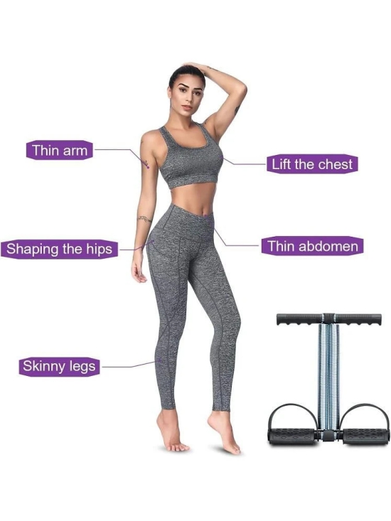 HORSE FIT Tummy Trimmer Double Spring with Sweat Slim Belt Combo Weight Loss, Belly Fat Burner, Fitness Equipment for Men & Women Home Gym-Abs Exerciser-Slim Belt - Assorted