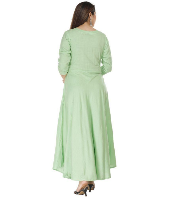 JC4U Rayon Green A- line Dress - Single - L