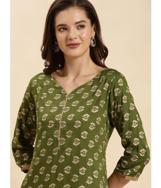 Rangita Rayon Printed Straight Womens Kurti - Green & Blue ( Pack of 2 ) - None