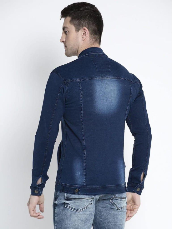 Rodamo Men Blue Solid Denim Jacket