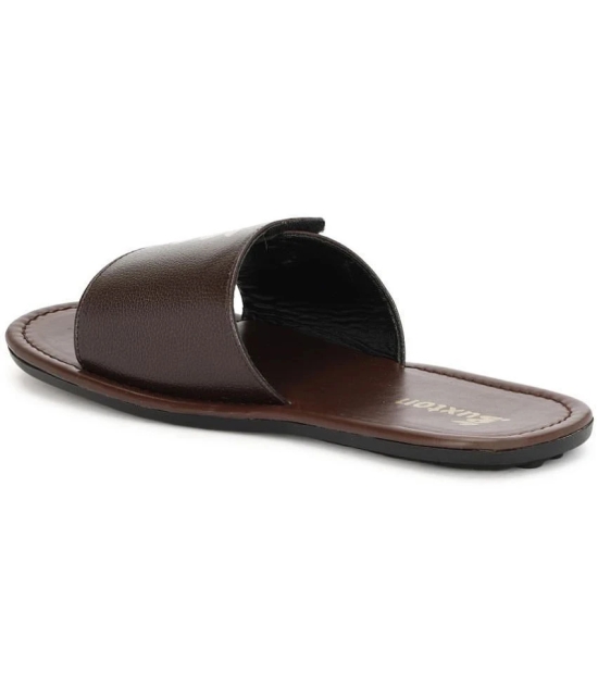 Buxton Brown Mens Slide Flip Flop - None