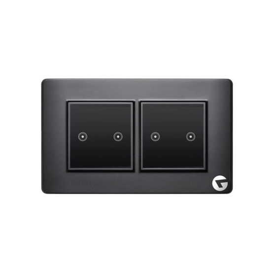 L&G 4M WiFi Smart Touch Switch Board | Compatible with Alexa & Ok Google (Size: 4M- 146 X 90 X 45mm)-Black / Plastic