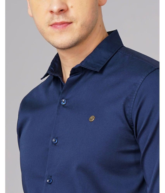 Paul Street - Navy Blue 100% Cotton Slim Fit Men's Casual Shirt ( Pack of 1 ) - None