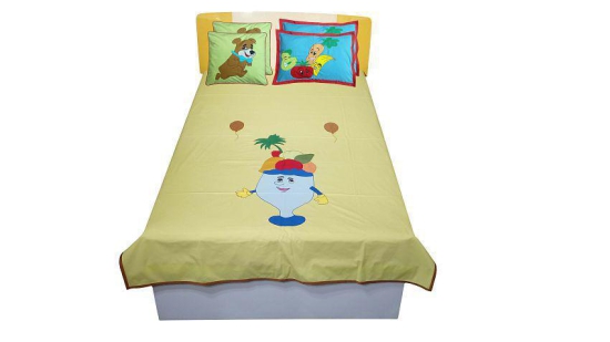 Hugs'n'Rugs Cotton Single Bedsheet - Yellow