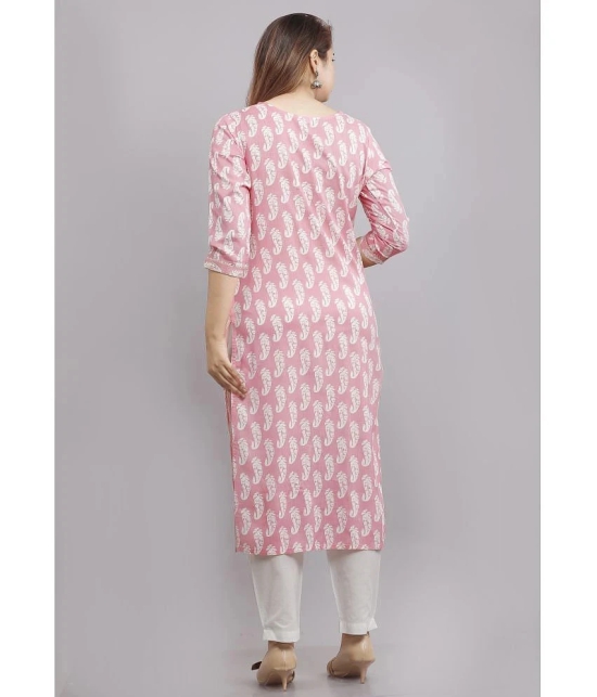 JC4U - Pink Cotton Womens Straight Kurti ( Pack of 1 ) - None