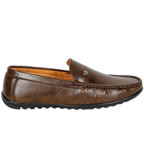 SHOES KINGDOM - Brown Men's Slip on - 8