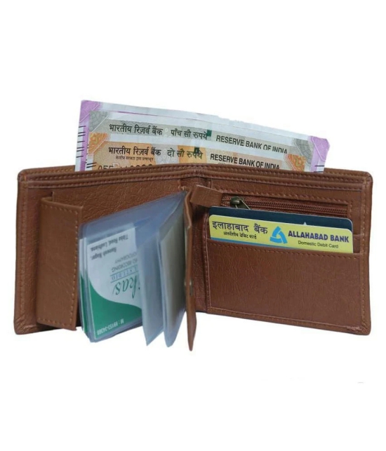 Wallet Baazar Leather Tan Casual Short Wallet