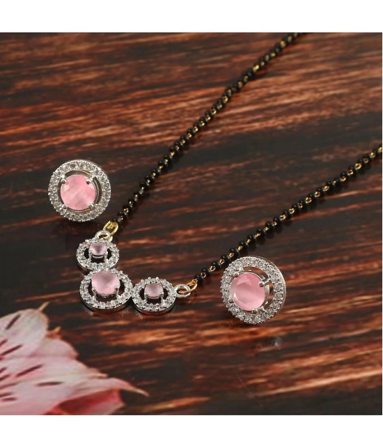 Jewar Mandi - Pink Mangalsutra Set ( Pack of 1 ) - Pink