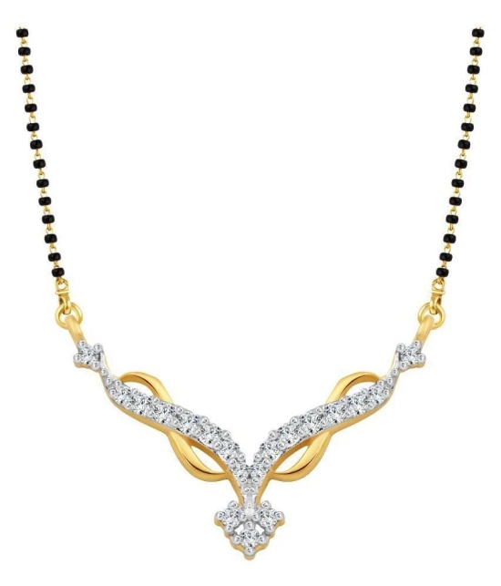 Vighnaharta Pretty Paisley Gold and Rhodium Plated Mangalsutra