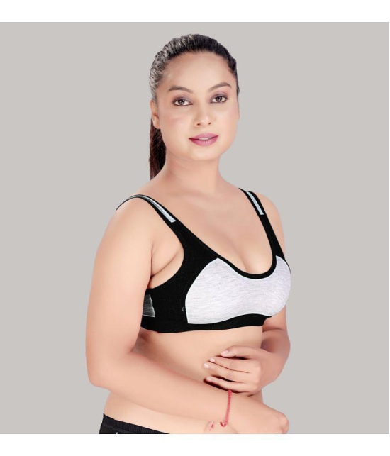 HAYA Light Grey Cotton Non Padded Womens Everyday Bra ( Pack of 1 ) - None