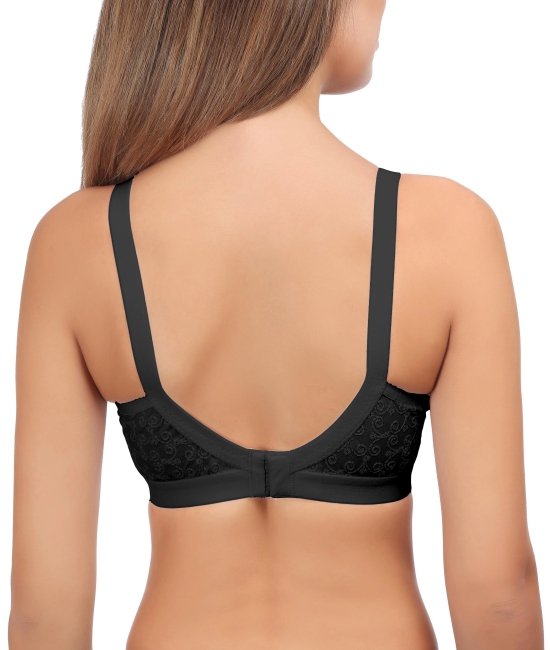 Eves Beauty Women Full Coverage Bra-36D / Black / Cotton rich